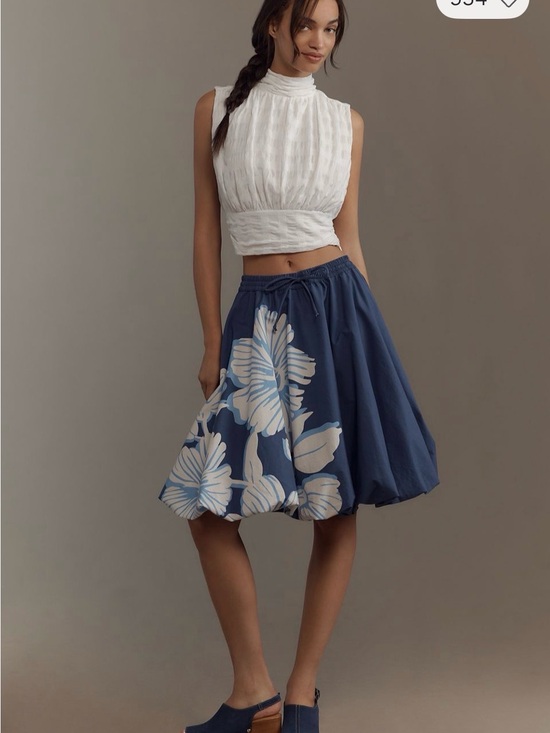 Maeve Dresses & Skirts - Maeve Navy Blue Floral Circle Skirt